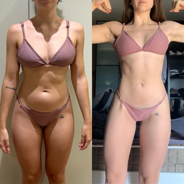 En solo tres meses, ganó considerable masa muscular, redujo su porcentaje de grasa y eliminó por completo la retención de líquidos que tenía.